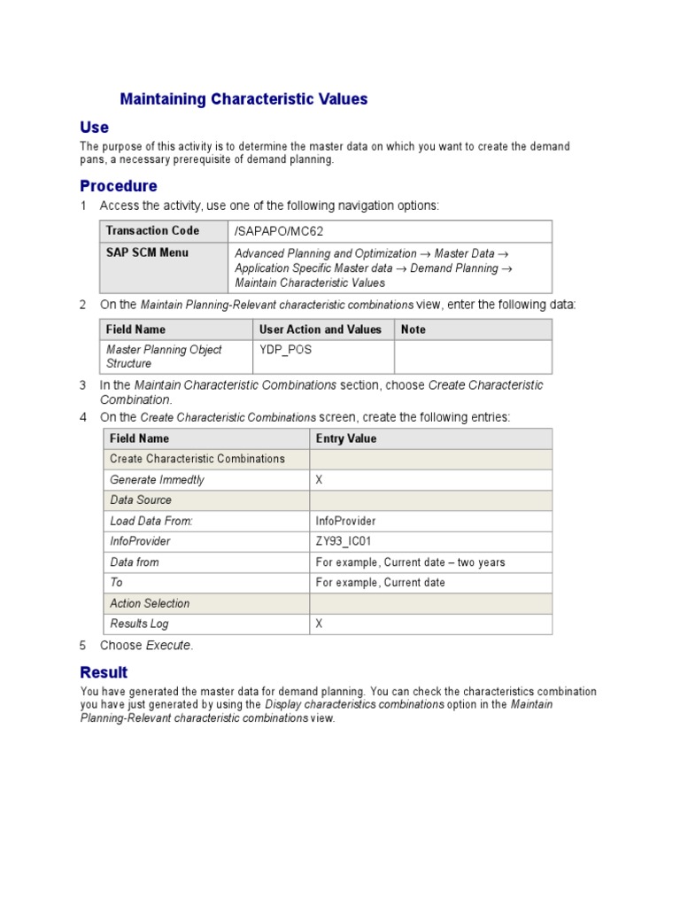 Master Data Setup for Demand Planning | PDF