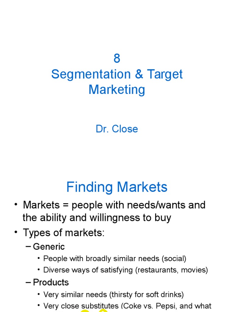 Market Segmentation and Targeting Strategies | PDF | Market ...