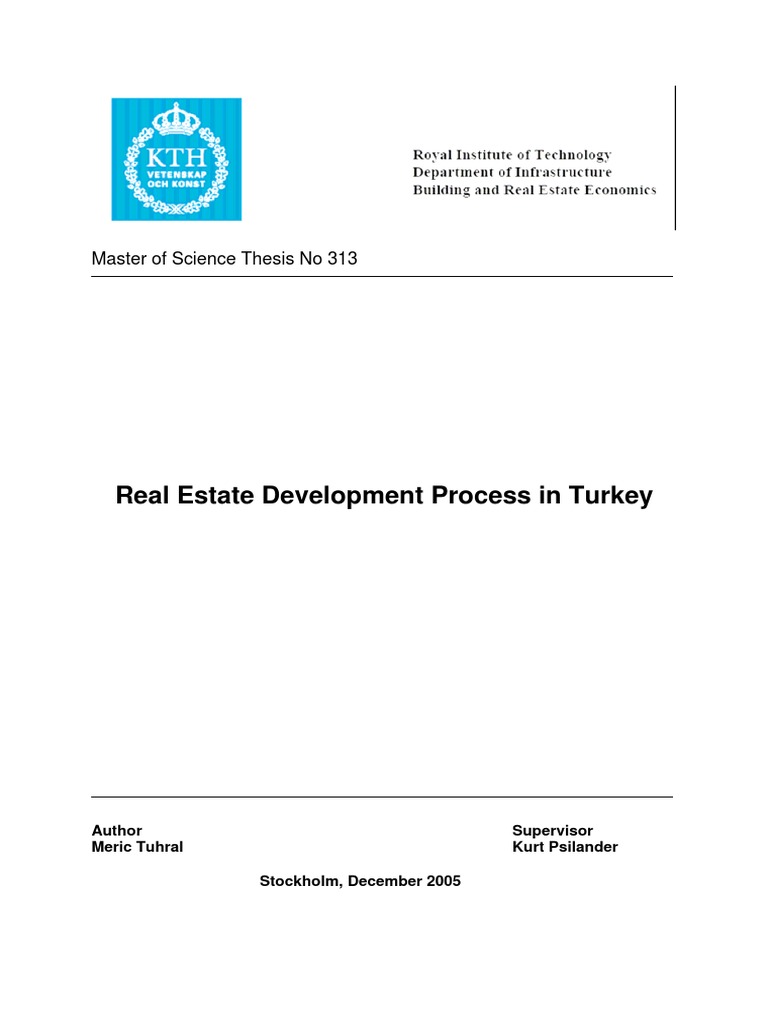 Real Estate Development in Turkey | PDF | Architect | Feasibility Study