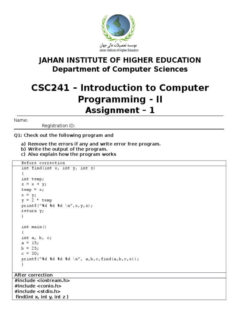 Error-Free C++ Program Corrections | PDF | Computers