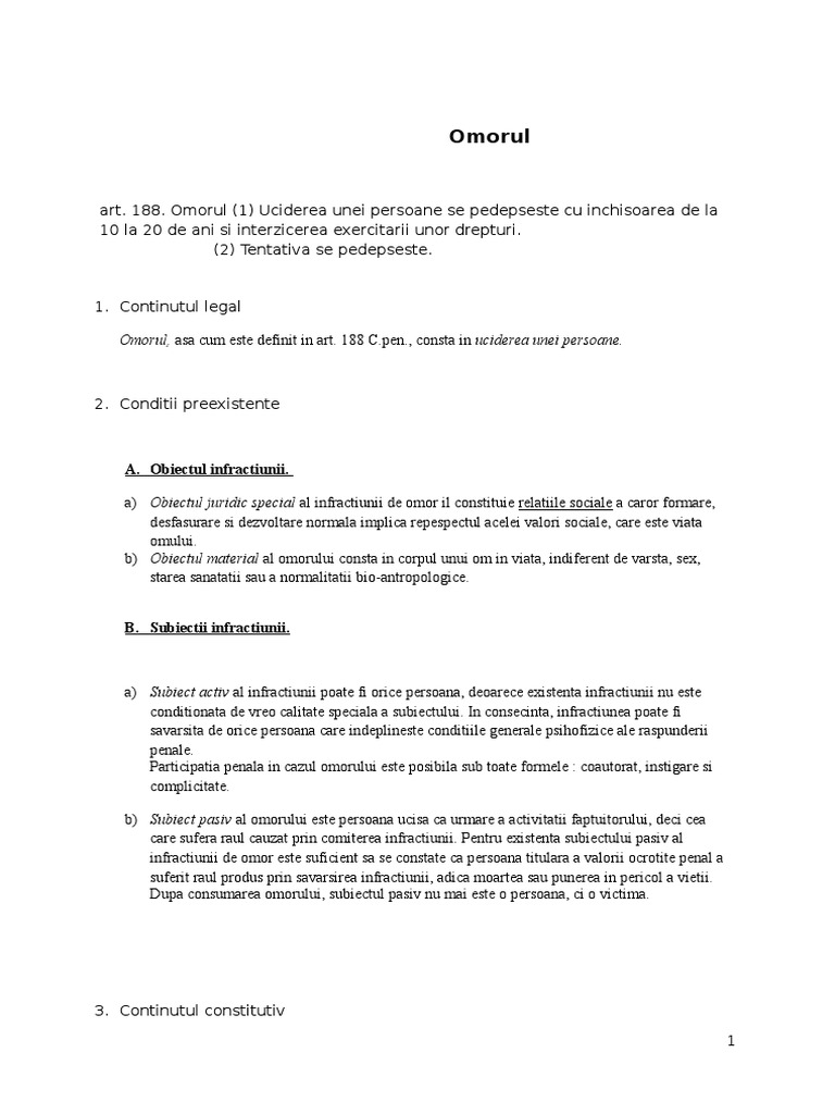 Art 188 Omorul