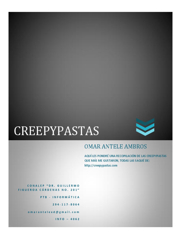 Creepypastas y la Deep Web | PDF | Teoría de la conspiración | Red mundial, image size:768x1024