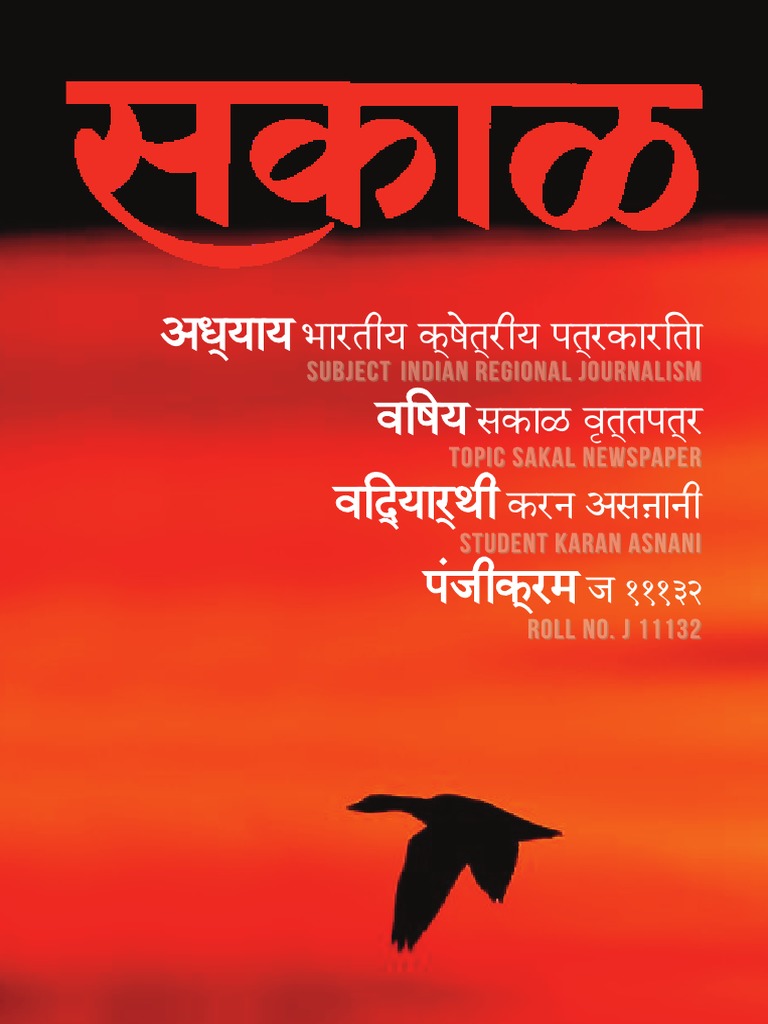 Sakal Copy Editing Newspapers