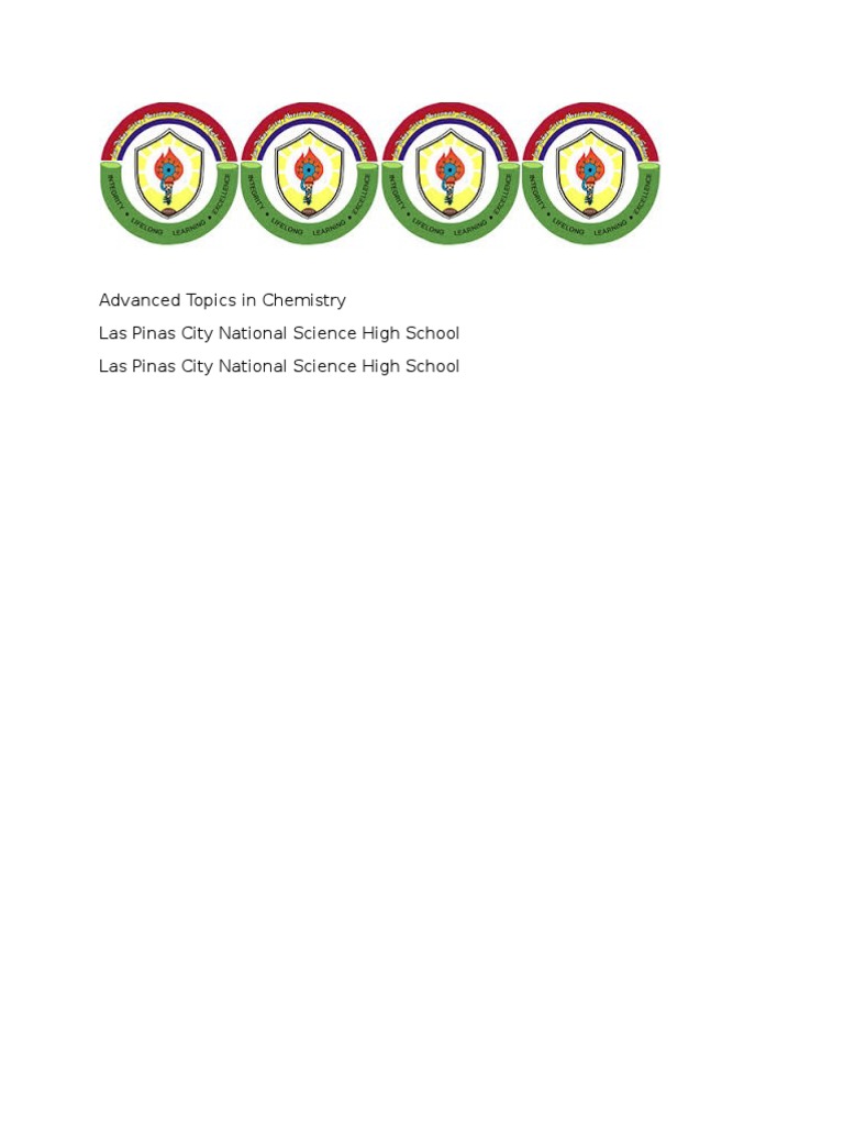 Advanced Topics in Chemistry | PDF