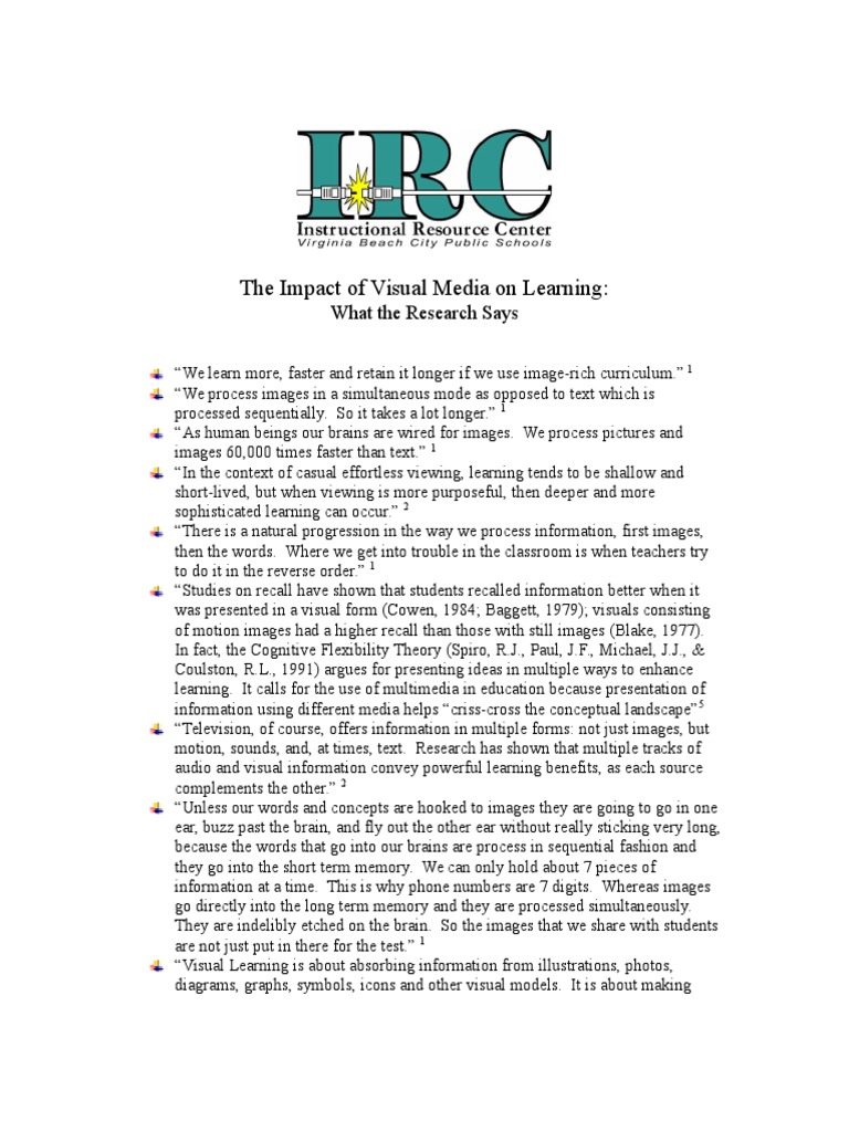 Impact of Visual Media On Learning | PDF | Recall (Memory) | Mass Media