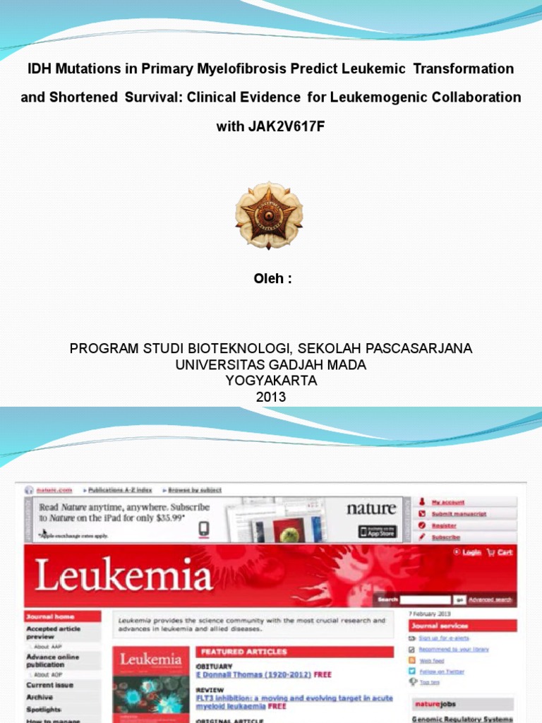 IDH Mutations in Myelofibrosis Survival | PDF | Self-Improvement ...
