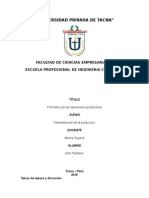 Pronóstico de Las Operaciones Productivas