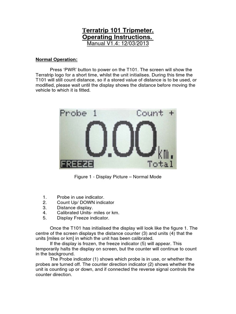 Terratrip 101 Tripmeter Manual | PDF | Nut (Hardware) | Screw