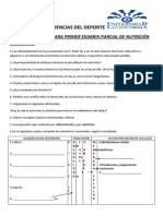 Guía de Ejercicios para Primer Examen Parcial de Nutrición Deportiva