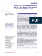 Therapeutic Effects of Oral Zinc Supplementation On Acute Watery Diarrhea With Moderate Dehydration: A Double-Blind Randomized Clinical Trial