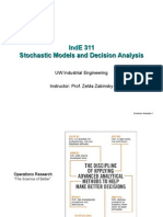Inde 311 Stochastic Models and Decision Analysis