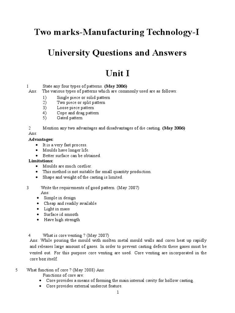 Manufacturing Technology Q&A Guide | PDF | Adhesive | Welding