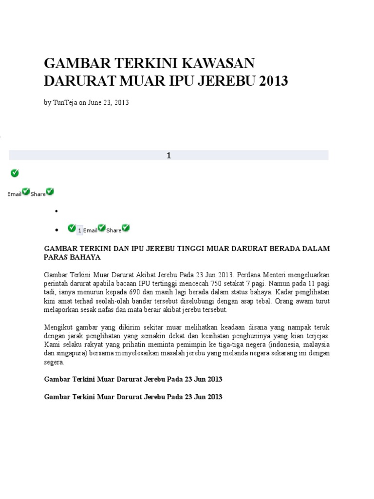Gambar Terkini Kawasan Darurat Muar Ipu Jerebu 2013  PDF