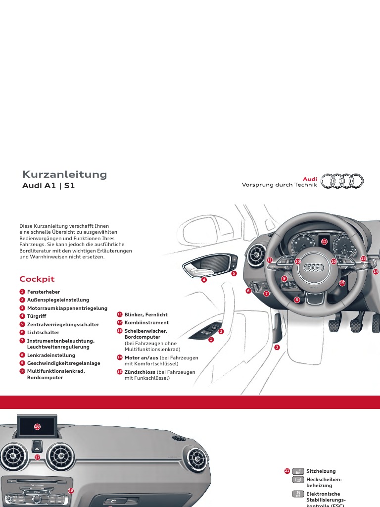 Audi A1 2015 Owners ManualUser Guide German