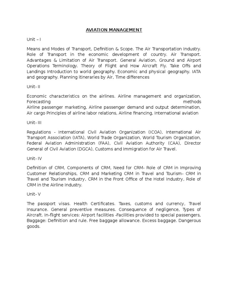 Aviation Management | PDF