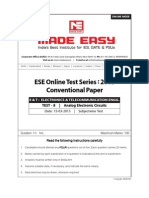 ESE Online Test Series: 2015 Conventional Paper: Test - 8 - Analog Electronic Circuits