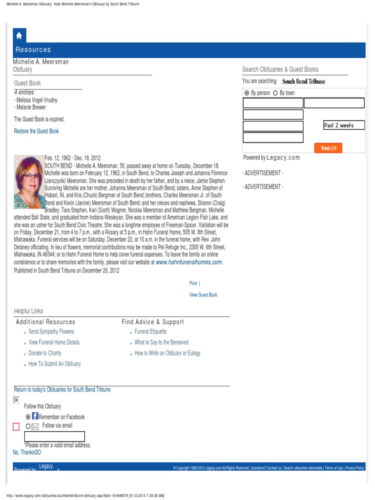 Obituary Guest Book Search Obituaries & Guest Books Resources PDF