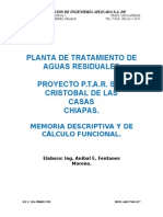 Planta de Tratamiento de Aguas Residuales Proyecto P.T.A.R. San Cristobal de Las Casas Chiapas
