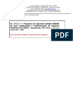 Programa de Regressao Multipla (REGR) de Facil Manipulacao e Transformacao de Arquivos (Stolf, R.)