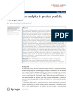 Towards Decision Analytics in Product Portfolio Management: Research Open Access