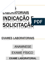 Exames Laboratoriais - Indicacao e Solicitacao PB