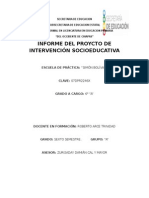 Informe Del Proyecto de Intervención Socioeducativa