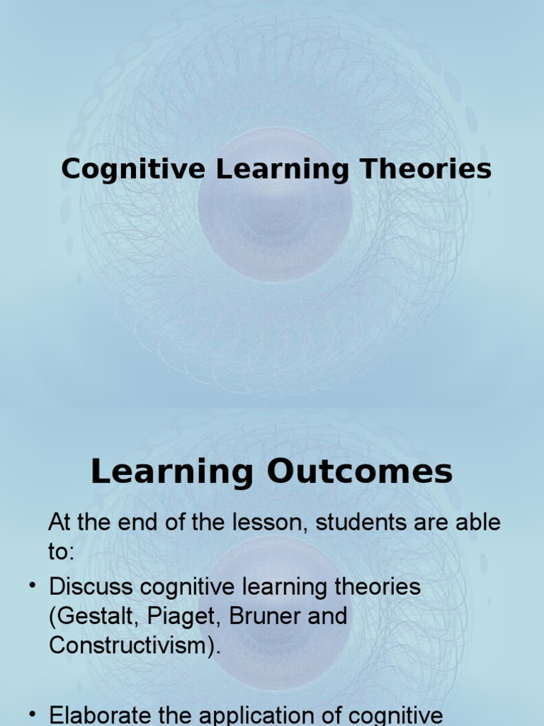 (8.3) Cognitive Learning Theory | PDF | Learning Theory (Education ...