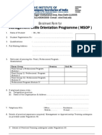 Management Skills Orientation Programme (MSOP) : Enrolment Form For