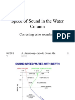 Speed of Sound in The Water Column: Correcting Echo Soundings