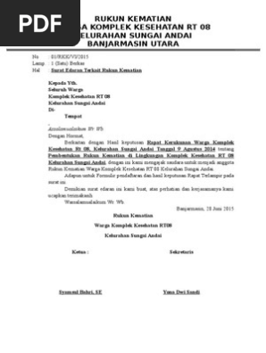 Surat Edaran Rukun Kematian