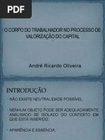 o Corpo Do Trabalhador No Processo de Valorização Do Capital