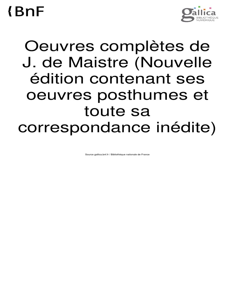 Oeuvres Complètes De J De Maistre Tome 7pdf