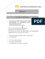 Matrícula - Documentos Necessários ETPM
