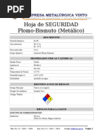 Ficha de Seguridad Plomo Bismuto (Metalico)