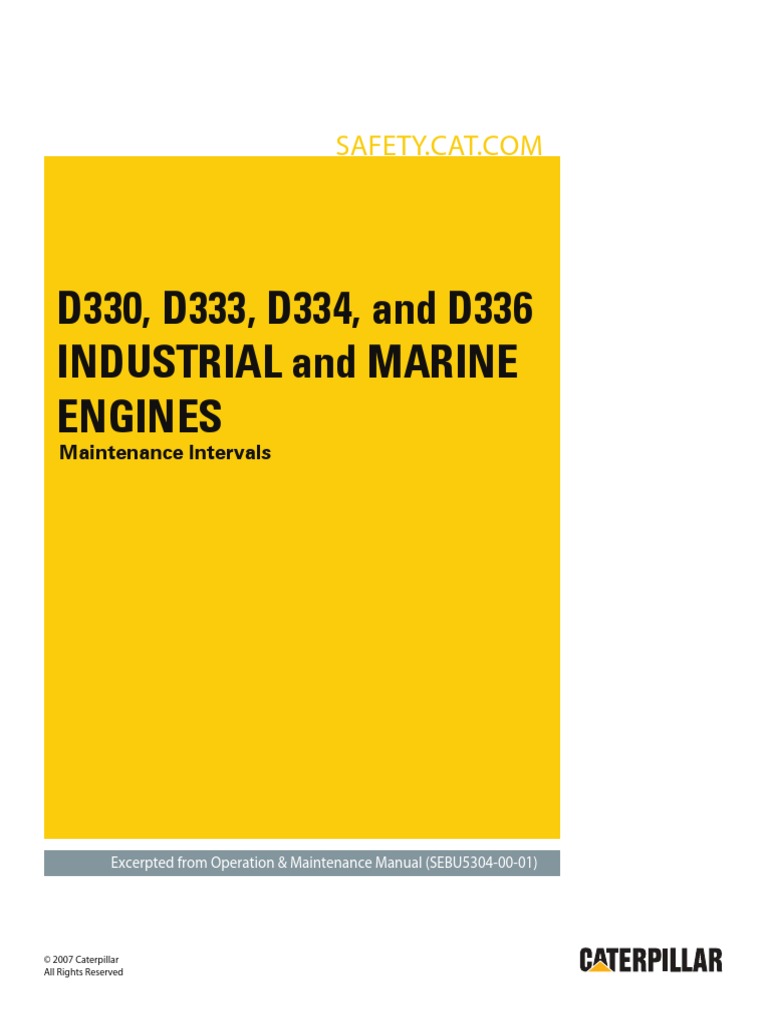 D330, D333, D334, D336 Industrial and Marine Engines-Maintenance ...