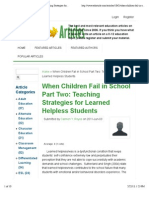 When Children Fail in School Part Two: Teaching Strategies For Learned Helpless Students - Edarticle