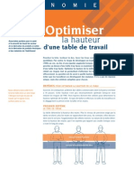 Fiche Technique Optimiser La Hauteur d'Une Table