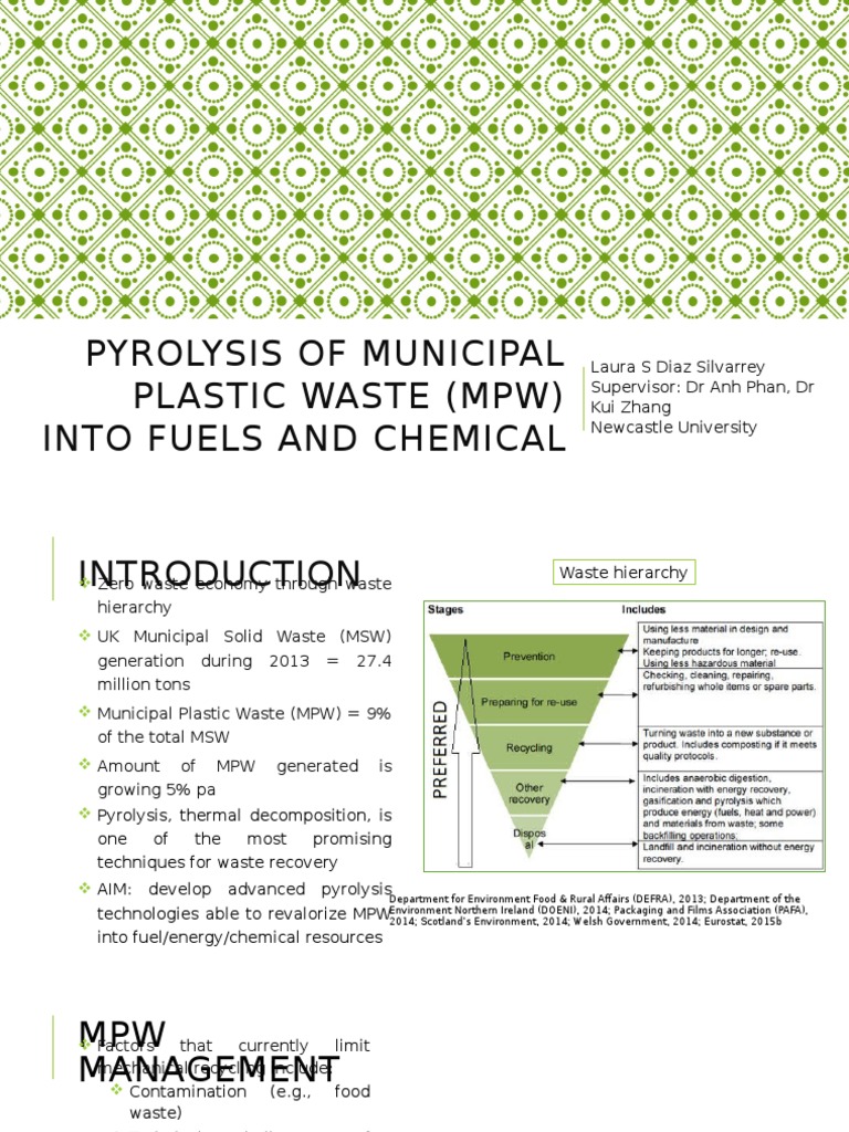 Pyrolysis of Municipal Plastic Waste | PDF