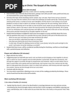 Workshop 2 the Gospel of the Family