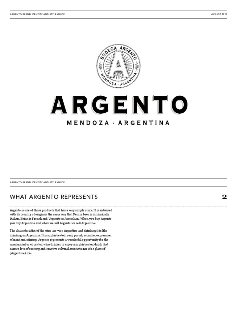 Argento Brand Identity Guide | PDF | Brand | Beverages