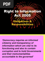 Right To Information Act 2005: Obligations & Responsibilities