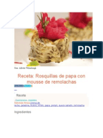 Rosquillas de Papa Con Mousse de Remolachas