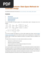 Inverted Pendulum State-Space Methods For Controller Design