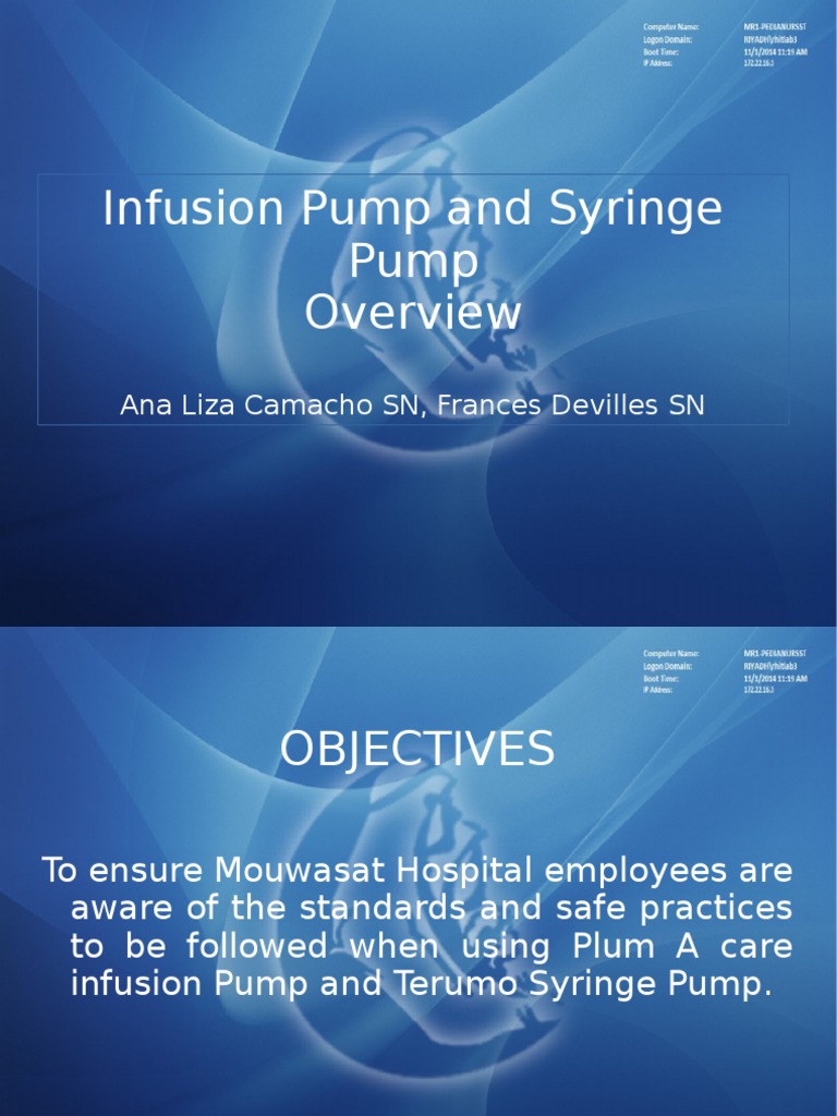 infusion pump & syringe pump revised.ppt | Terapia Intravenosa