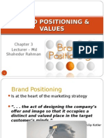 Chapter 3 - Brand Positioning and Values
