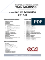 Unms2015 II Examen de Admisión