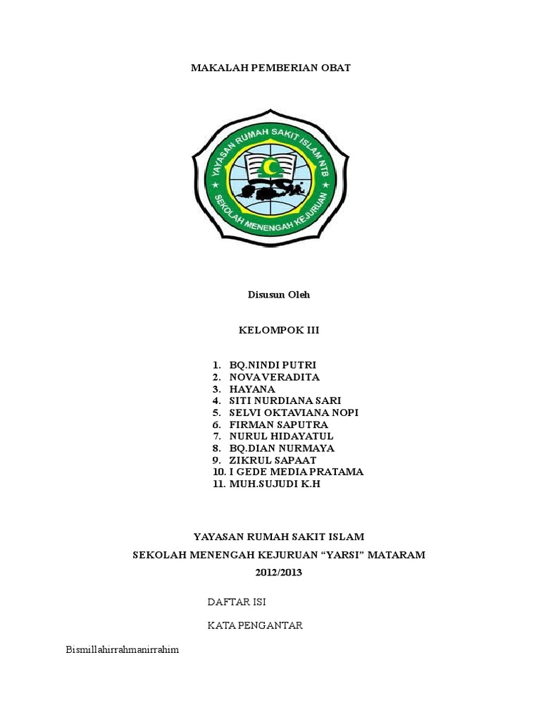 MAKALAH Cara Pemberian Obat