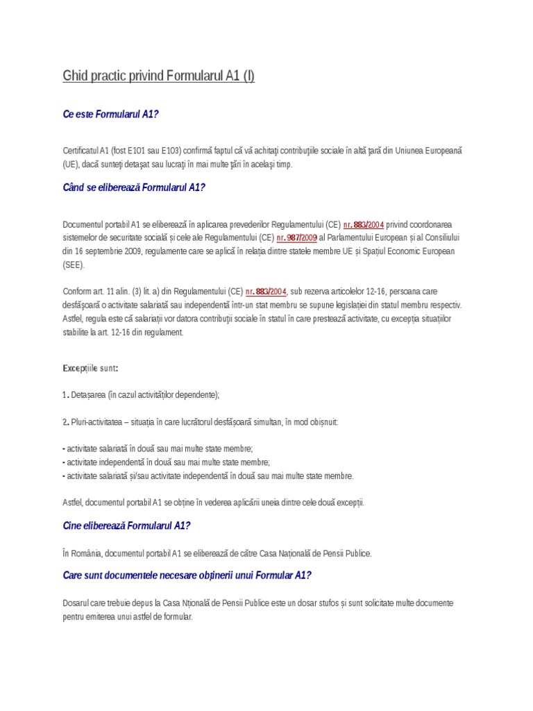 Formular A1 | PDF