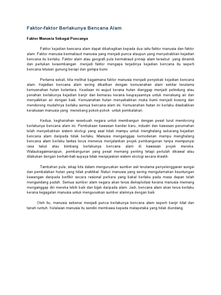 Faktor Bencana Alam