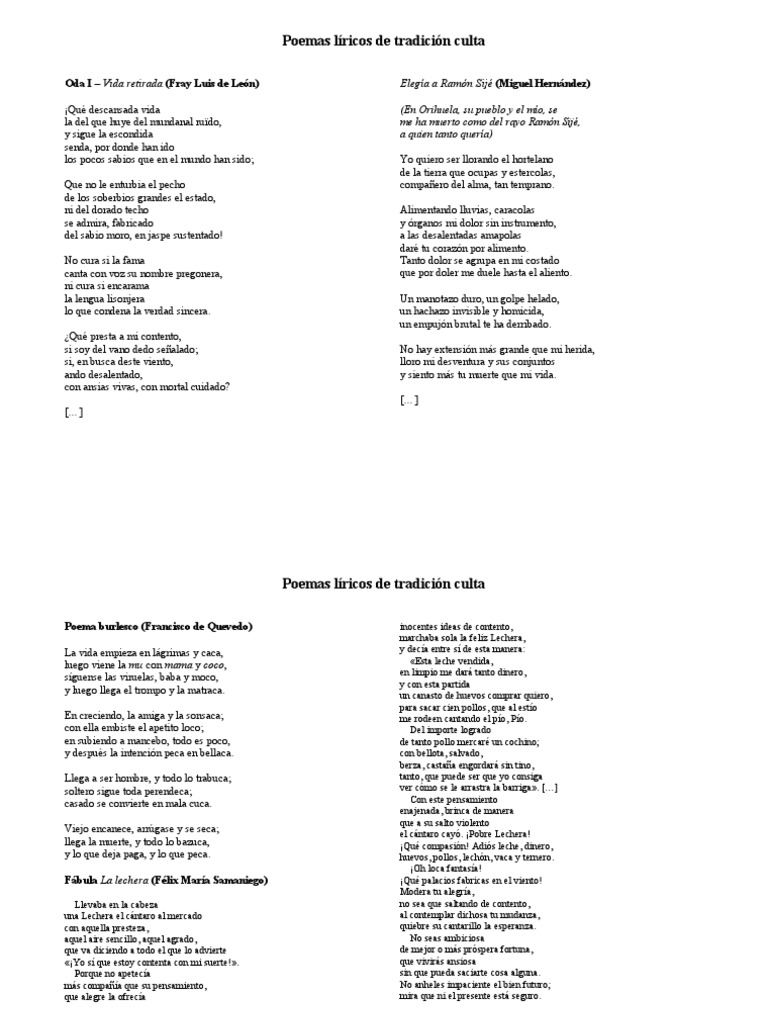 LÍRICA CULTA (Poemas) Ficción y literatura